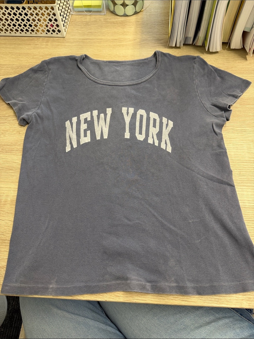 Brandy Melville Charcoal 'New York' Crewneck Tee